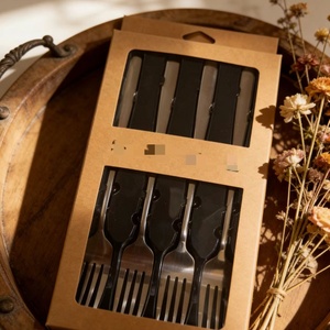 Ensemble de couverts <span class=keywords><strong>SmeG</strong></span> 4 pièces en acier inoxydable, style rétro années 50, finition miroir, sans BPA, compatible <span class=keywords><strong>lave</strong></span>-<span class=keywords><strong>vaisselle</strong></span>, pour cuisine domestique - Product Image 2