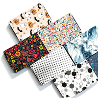 Dompet Aluminium Anti RFID dengan Pola Kustom, Penjepit Kartu Logam Tipis Minimalis, Penjepit Uang untuk Pria