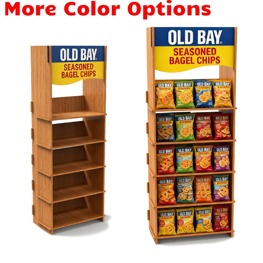 Custom Wooden Easy Assemble Display Rack for Snack & Chips Display Stand for Retail for Supermarkets & Retail Stores — view 6