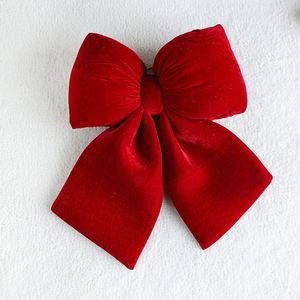 Grand Nœud 3D en Velours Rouge pour Arbre de Noël, Décoration de Fenêtre Transfrontalière, Stock pour Décorations Festives - Product Image 5