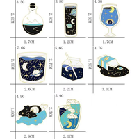 Großhandel Metall-Cartoon-Pins: Niedliche schillernde kosmische Sternenhimmel-Broschen, Souvenir-Emaille-Reagenzflaschen-, Weinglas- und Milchflaschen-Pins