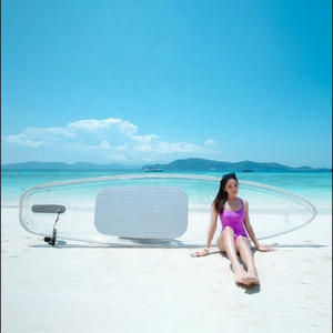 Venta al por mayor claro fondo transparente Surf Sup Stand up Paddle Board plástico cristal transparente Canoa kayak - Product Image 5