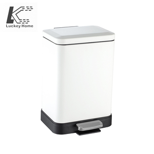 Maßgefertigter 5/10/20/27L Weißer Metall-Pedal-Mülleimer mit Deckel - Moderner Küchen-Abfall- und Recyclingbehälter - Product Image 3
