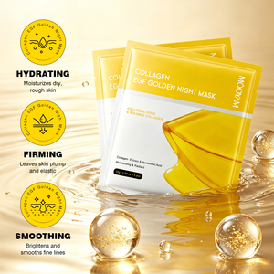 Mascarilla Facial Nocturna Dorada con Colágeno EGF de Marca Privada OEM, Textura de Gel Hidratante para Reparación Diaria de la Piel, en Caja - Product Image 4