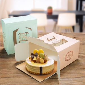 Bán Buôn Trắng Trong Suốt <span class=keywords><strong>3</strong></span> 4 6 8 Inch Bánh Hộp Với Cửa Sổ Sang Trọng Cupcake Pastry Bánh Bao Bì Hộp Giấy Với Xử Lý Khay - Product Image 2