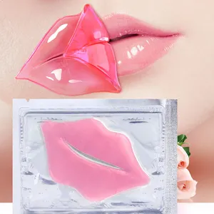 Masker Bibir Putih Emas Merah Muda Label Pribadi Pelembab Organik Plumper Collagen Lipmask