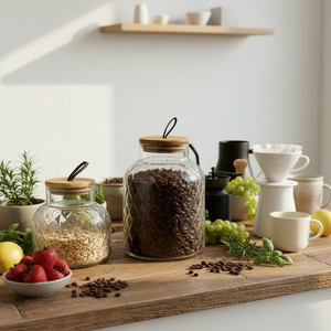 Recipiente <span class=keywords><strong>de</strong></span> Vidrio Decorativo con Patrón <span class=keywords><strong>de</strong></span> Diamantes, Tapa <span class=keywords><strong>de</strong></span> Madera, Hermético, Apto <span class=keywords><strong>para</strong></span> Alimentos, Frasco <span class=keywords><strong>de</strong></span> Almacenamiento <span class=keywords><strong>para</strong></span> Cocina, <span class=keywords><strong>para</strong></span> Cereales, Arroz, Harina, Pasta, Azúcar - Product Image 5