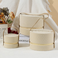 JOYWOOD-Boîte cadeau de luxe ronde en feuille d'or camélia pour mariage