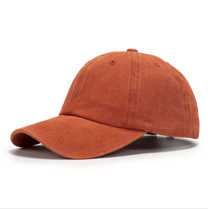 Vintage Dad Hat - Washed Cotton Short Brim Baseball Cap, Adjustable, Distressed Look For Men & Women