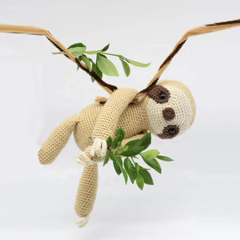 도매 새로운 수제 나무 늘보 화분 Amigurumi 크로 셰 뜨개질 동물 장난감 교수형 나무 늘보 화분 크로 셰 뜨개질 나무 늘보 화분 크로 셰 뜨개질 장난감