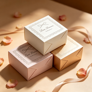 Caja de Regalo Personalizada con Diseño Estético en Dorado, Caja de Regalo de Cartón Biodegradable con Envío Rápido en 72 Horas - Product Image 2