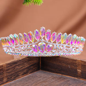Couronne de diadèmes de couleur argentée en cristal baroque avec peigne diadème en <span class=keywords><strong>strass</strong></span> pour bandeaux de mariée royale accessoires de cheveux de mariage - Product Image 3