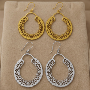 Venta al por Mayor de Pendientes de Latón Dorado y Plateado Estilo Bohemio para Mujeres y Niñas - Diseño Único - Product Image 4