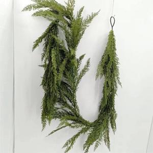 Ghirlanda di cedro e foglie di <span class=keywords><strong>cipresso</strong></span> da 9 piedi, personalizzabile in fabbrica, pianta artificiale in rattan di cedro - Product Image 1
