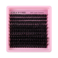 Kit de faux cils portables DIY à 10 rangées, courbure D segmentée, naturels, 120D-160D, ultra-denses
