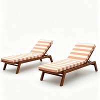 Chaise longue de jardin en teck pour hôtel, complexe hôtelier, piscine, plage, extérieur