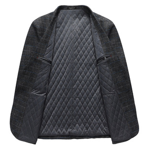 185-215 <span class=keywords><strong>chaqueta</strong></span> acolchada de algodón de <span class=keywords><strong>talla</strong></span> <span class=keywords><strong>grande</strong></span> para hombre para Otoño Invierno de gran tamaño grueso transpirable cálido <span class=keywords><strong>traje</strong></span> informal cierre de botones - Product Image 4
