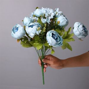 Ramo de flores de peonía de seda <span class=keywords><strong>Ted</strong></span> de 10 cabezas, excelente decoración de fiesta, gran oferta rosa, venta al por mayor de la - Product Image 5