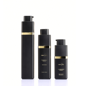 <span class=keywords><strong>TINDA</strong></span> - Frascos y Botellas Reciclables Cuadrados Negros <span class=keywords><strong>de</strong></span> 50 ml, 30 ml y 15 ml para el Cuidado <span class=keywords><strong>de</strong></span> la Piel, con Bomba Dosificadora sin Aire, Pulverizador, Envase <span class=keywords><strong>de</strong></span> PET/PP para Lociones y Cremas - Product Image 1