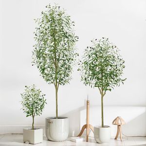 Xuyên biên giới thương mại nhựa nhân tạo Cây Ô Liu chậu cây tháo rời thân thiện với môi cao mô phỏng lá - Product Image 4