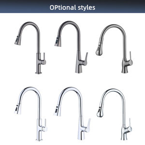 ก๊อกน้ำอ่างล้างจานคุณภาพสูง น้ำร้อน-น้ำเย็น หมุนได้ 360 องศา สีเทาเข้ม พร้อมหัวฉีดแบบดึงออกได้ - Product Image 5