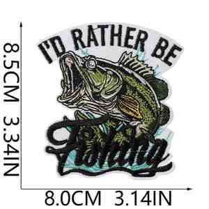 Nuevo parche termoadhesivo bordado con diseño de pesca en el mar para papá pescador, ideal para decorar bolsos y ropa. - Product Image 6