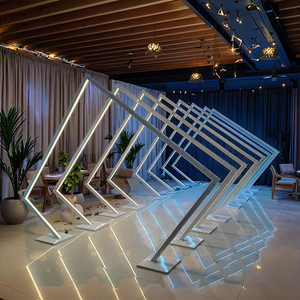 Étanche lisse mariage lumière LED géométrique métal arc cadre toile de fond temps Tunnel arc support événement accessoires - Product Image 1