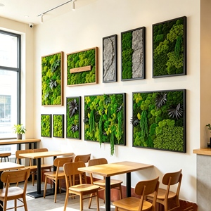 Panel de pared de musgo preservado personalizado, marco decorativo de arte de musgo real para vestíbulo de hotel, marco de arte de musgo verde para pared corporativa - Product Image 2