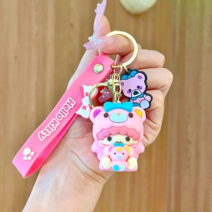 Portachiavi in PVC e lega di zinco a tema animali dei cartoni animati, simpatico cane dalle grandi orecchie, creativo, per auto e borsa, piccolo <span class=keywords><strong>regalo</strong></span> per coppie - Product Image 2