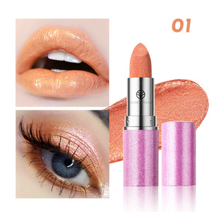 Vente en gros de rouge à lèvres et ombre à paupières caméléon pailleté sans cruauté 6 nuances de produit de maquillage caméléon végétalien - Product Image 3