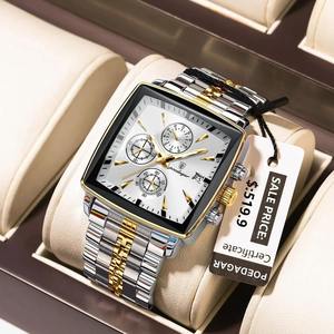 Montre-bracelet pour homme POEDAGAR 866, chronographe, date, acier inoxydable, montre pour homme tendance, étanche, lumineuse, montres à quartz pour homme, Reloj - Product Image 2