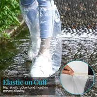 Couvre-chaussures pluie bottes jetables avec anneau en caoutchouc ferme couvre-chaussures jetables