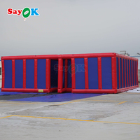 Labyrinthe gonflable géant commercial pour Halloween de 10x10m pour jeu interactif adulte
