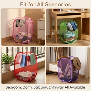 Paniers à linge pliables personnalisés 30*50cm, respirants, en filet nid d'abeille, pour le rangement des vêtements sales, pour la salle de bain - Product Image 6