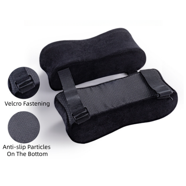 Curved Game Chair Armrest Pads Ergonomic Support Cushion Cover for Elbow Forearm Comfort Fatigue Relief Office Computer Seat