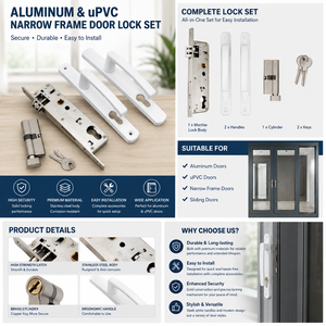 Corpo Serratura a Mortasa 8530, Interasse 85mm, con Catenaccio e Chiavistello per Porte in Legno, Alluminio, PVC - Serratura <span class=keywords><strong>di</strong></span> <span class=keywords><strong>Sicurezza</strong></span> per Interni - Product Image 3