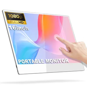 Slank-Dunne Unibody Smalle Bezel 16 Inch 1080P Touchscreen Mini Hd Draagbaarheid Lcd-Scherm Monitor Ondersteuning Odm Oem Maatwerk