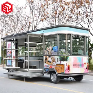 Street Food Kiosk Electric Hot Dog Cart Ice Cream Trucks Customised Mobile Kiosk Fiberglass for Sale Hot Selling Europe