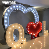 Arche de mariage WOWORK 2026 de 8 pieds, grande arche lumineuse à LED en forme de cœur pour décorations de mariage