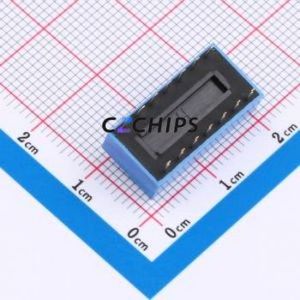 DS-07-B DIP Switch Through hole Component (THT) Switch ( Number of Switch Sections: 6 )( Lead Spacing: 2.54mm )( Color: Red ) - Product Image 2