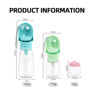Venta al por mayor 2 en 1 logotipo personalizado portátil de viaje para mascotas producto barato botella de agua para perros - Product Image 3