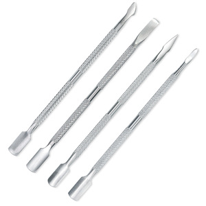 Juego de 4 Herramientas de Manicura de Acero Inoxidable de Doble Cara para Empujar Cutículas, Limpiar Uñas y Remover Esmalte en Gel - Product Image 1