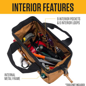 Sac de rangement pour outils à double niveau en polyester résistant à l'eau, style nouveau, poids moyen, 13 pouces, 15 poches, brun <span class=keywords><strong>Carhartt</strong></span> - Product Image 3