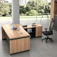 Escritorio Ejecutivo JIUSHUN Personalizado de Lujo para Oficina, Estación de Trabajo para Personal, Mesa para Computadora con Gabinete de Madera
