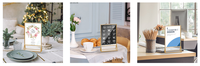Cadre photo doré, porte-enseigne en acrylique, présentoir double face pour panneaux de mariage, numéros de table, porte-menus