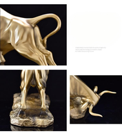Figurines en résine d'animaux simulés Golden Bull Hollow, style nordique créatif minimaliste, sculptées à la main, Teshi Fashion, pour la maison et le bureau