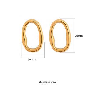 Boucles d'oreilles modernes rétro unisexes en acier inoxydable, créoles asymétriques, ton froid, bijoux d'oreille français de luxe simples pour les fêtes - Product Image 6