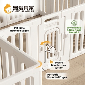 卸売75cm高ペット用プレイペン、モジュール式犬用フェンス、室内子犬用運動ペン（ドア付き）、中型小型犬用、メーカー直販 - Product Image 3
