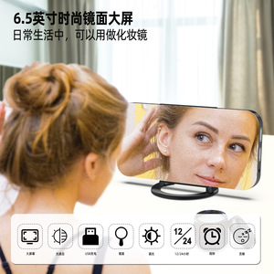 <b>Led</b> Alarm <b>Clock</b> With Dual Usb Output Mirror Finish Digital <b>Clock</b> For Desk Charging And Snooze Function - Product Image 4