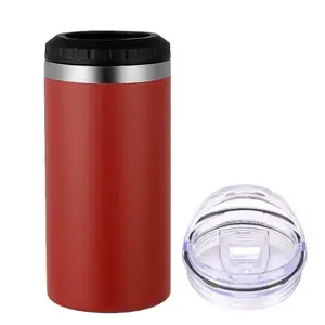 Slim Can Cooler untuk minuman kurus 12 OZ, kaleng biasa & botol bir dinding ganda Stainless Steel Vacuum minuman kaleng Insulator